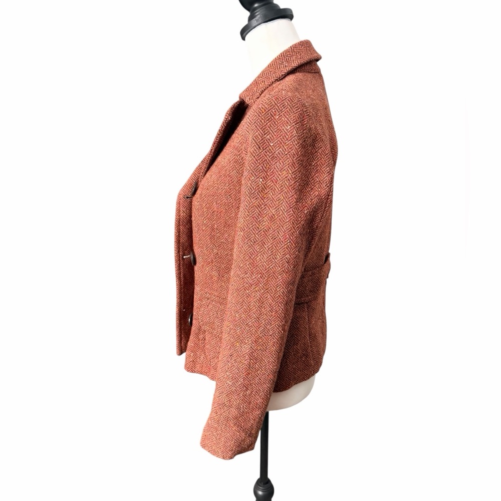 GAP Women's Pink and Brown Pea Coat Blazer Size 0 - Picture 2 of 4